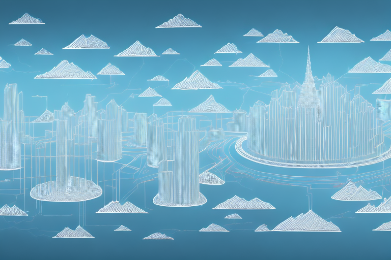A digital landscape representing the internet