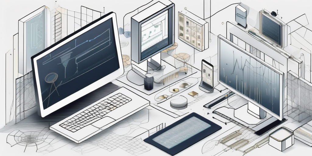 A computer screen displaying a complex web design layout