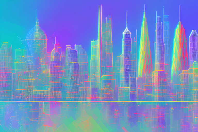 A vibrant digital cityscape