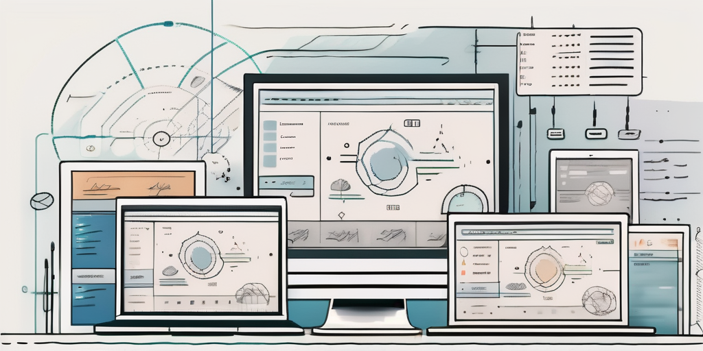 A computer screen displaying various coding languages and tools typically used in frontend web development