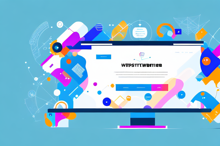 A computer screen showing a vibrant and dynamic website design in progress