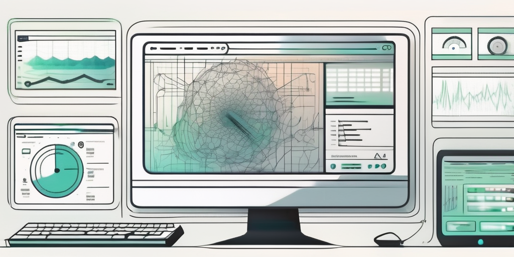 A computer screen displaying a complex web design interface