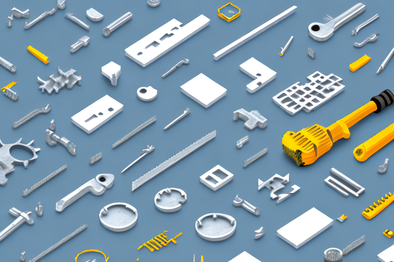 Various construction tools like a hammer