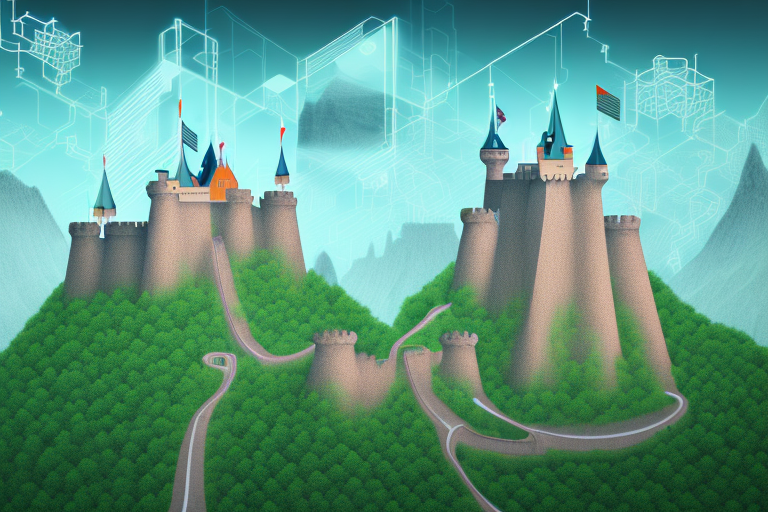 A digital landscape symbolizing the internet