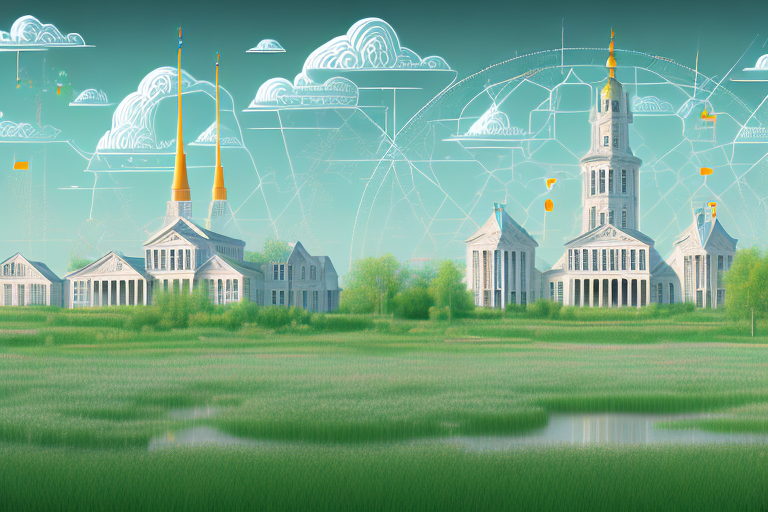 A digital landscape representing the internet