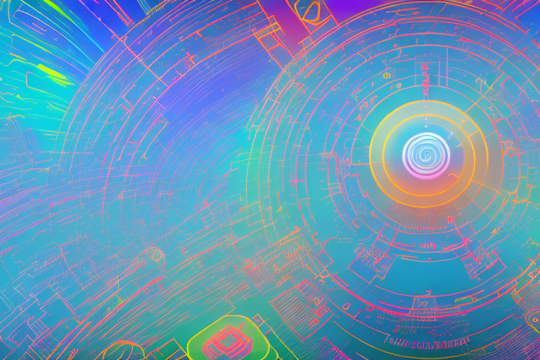 A vibrant digital landscape representing the internet