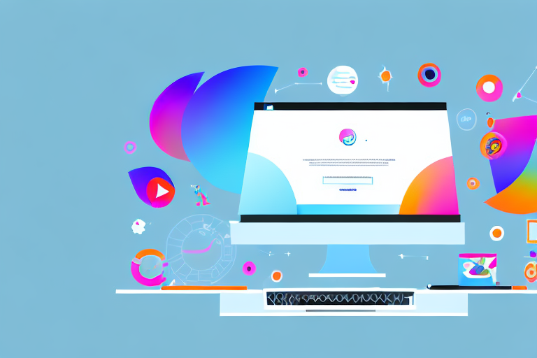 A computer screen showcasing a vibrant and dynamic website design