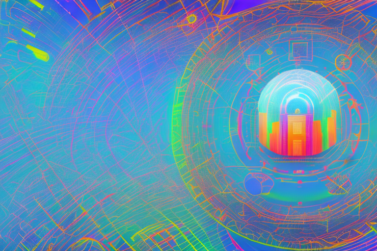 A vibrant digital landscape representing the internet