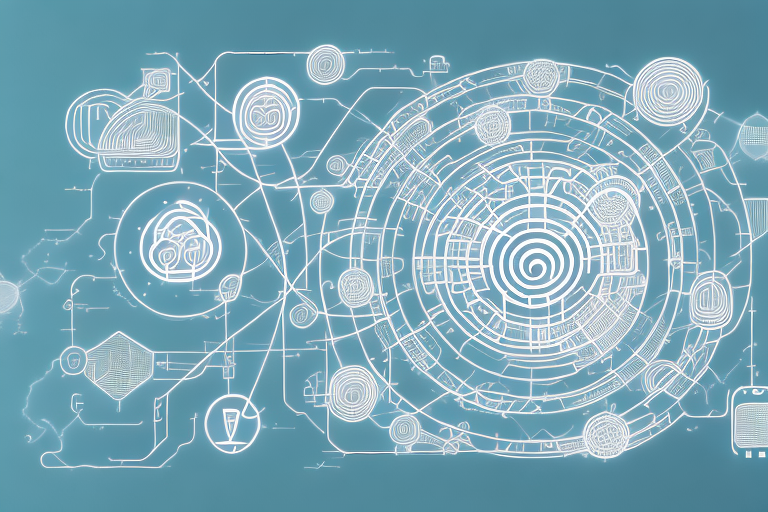 A scenic view of tann (rhön) with various abstract symbols representing internet connectivity and digital marketing strategies