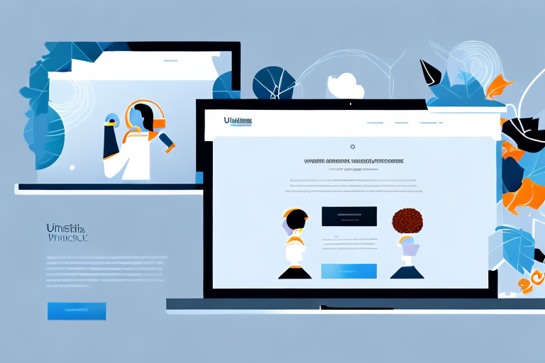 Various website templates displayed on computer screens