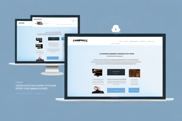A computer screen displaying a drag-and-drop website builder interface