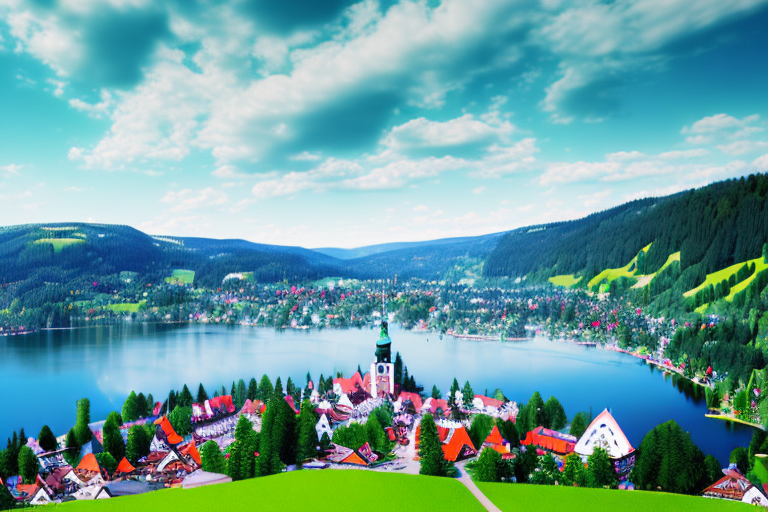 The picturesque town of titisee-neustadt with notable landmarks