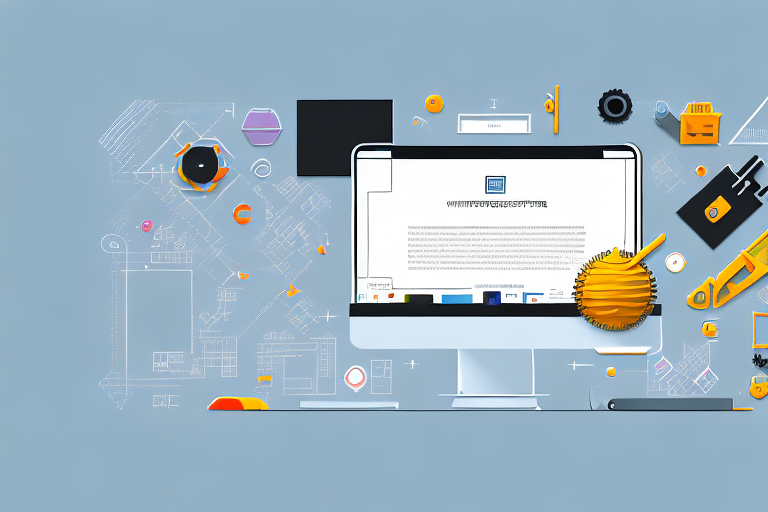 A computer screen displaying a variety of website design tools and elements