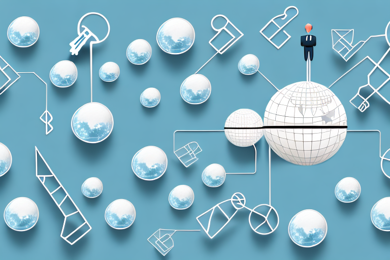 Various website icons floating over a globe