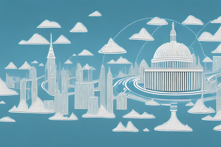 A digital landscape representing the internet