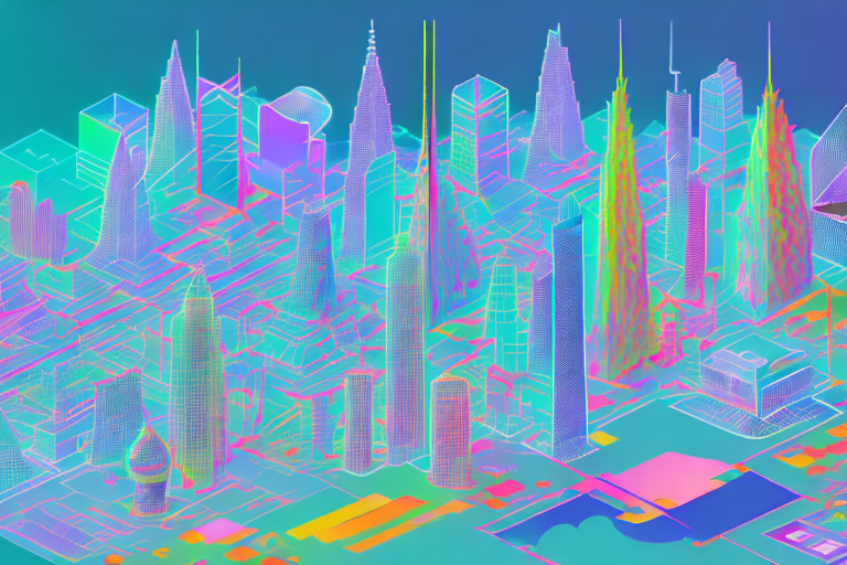 A vibrant digital cityscape