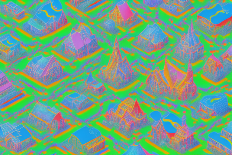 A vibrant digital landscape representing the internet