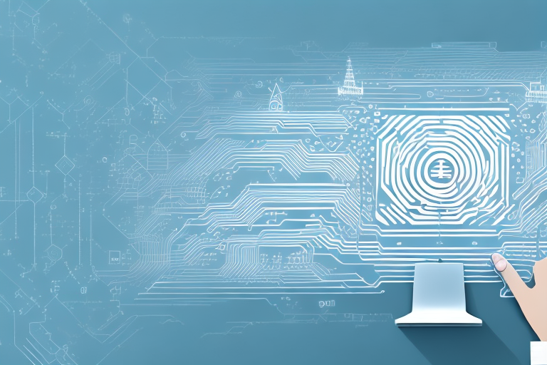 A picturesque thüngersheim landscape with symbolic elements of digital technology like computer mouse