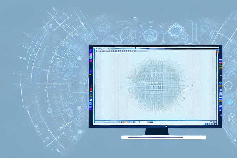 A computer with lines of code on the screen