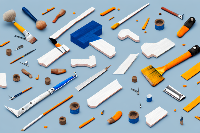 Various construction tools like a hammer