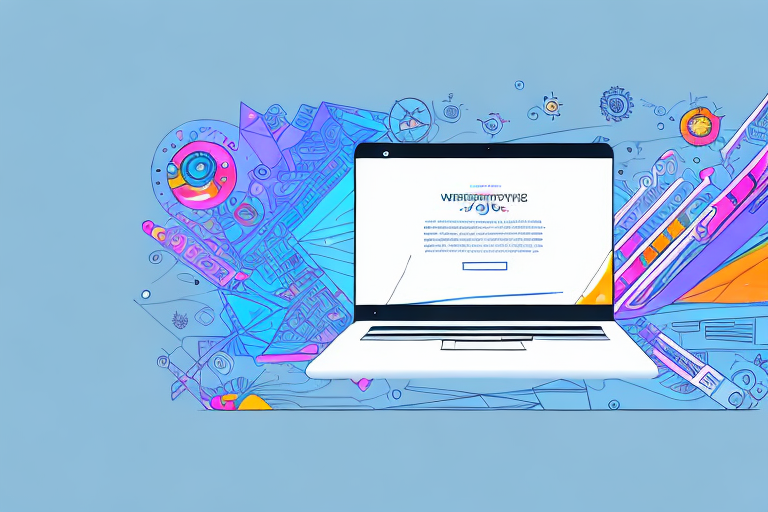 A laptop displaying a vibrant