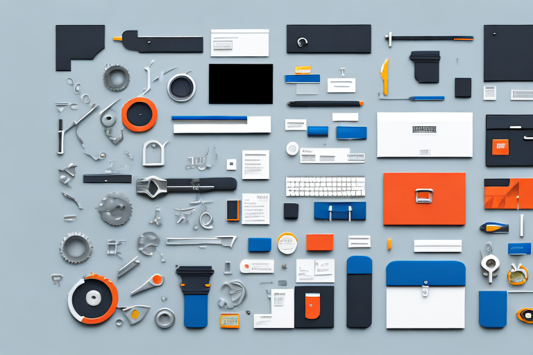 A toolbox filled with various website design elements like a paintbrush