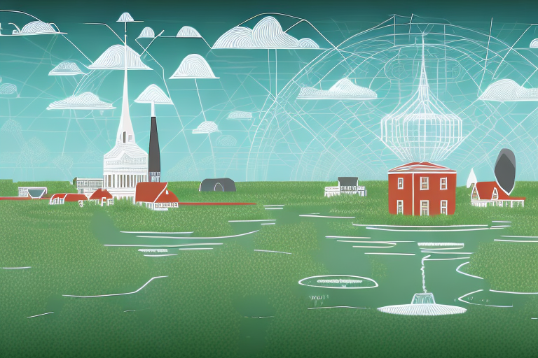 A digital landscape representing the internet