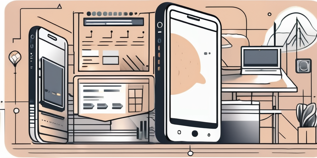 A smartphone displaying a website building interface