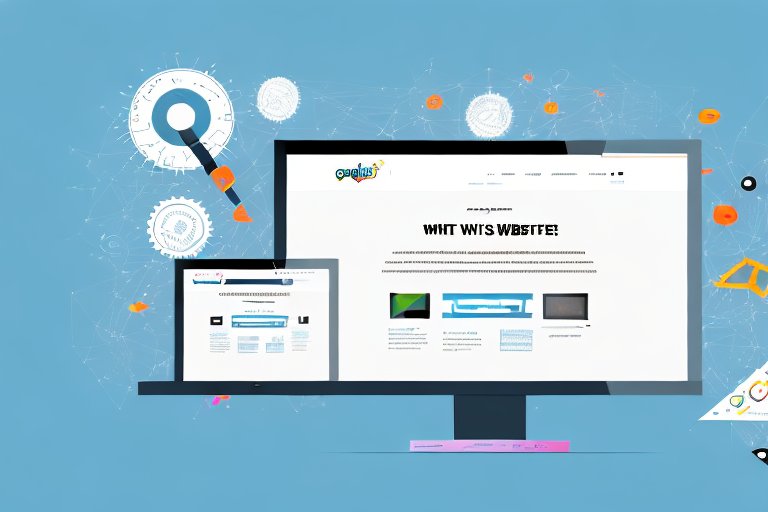 A computer screen displaying a half-built website