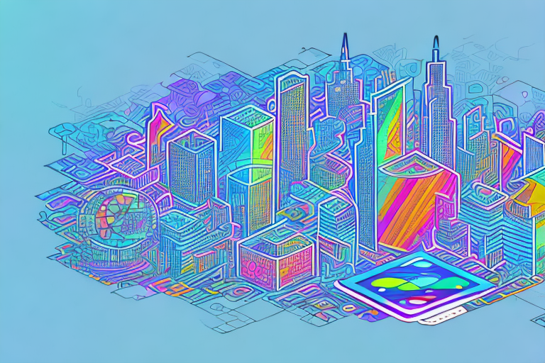A vibrant digital cityscape