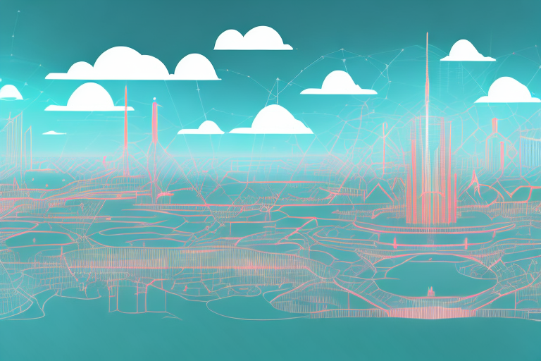 A digital landscape representing the internet