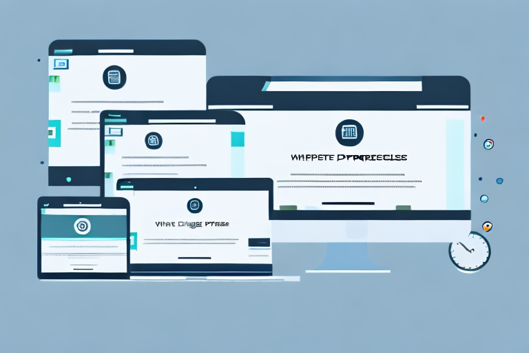 A computer screen displaying various stages of a website development process