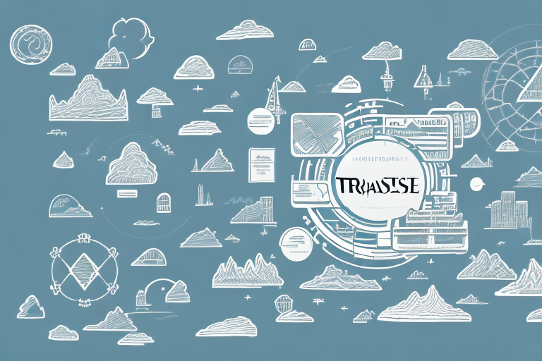 A picturesque landscape of traben-trarbach with symbolic internet icons and digital elements subtly incorporated into the scenery