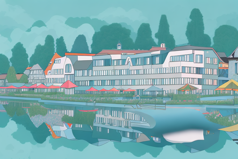 The beautiful lakeside town of tutzing with digital elements
