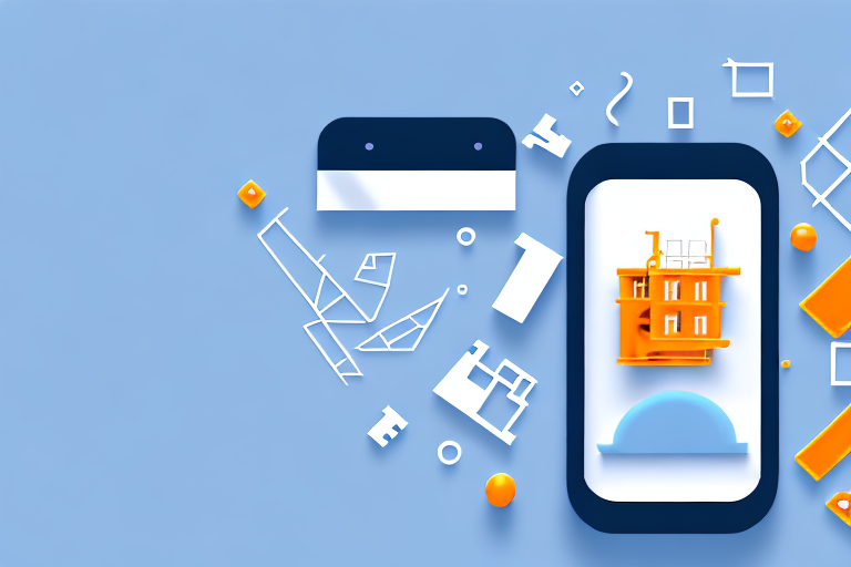 A smartphone displaying a construction-themed interface