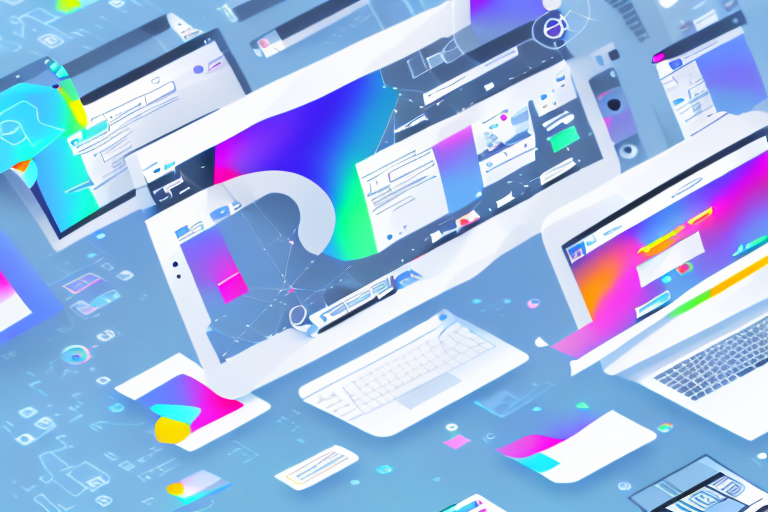 Various digital tools and elements such as a mouse pointer