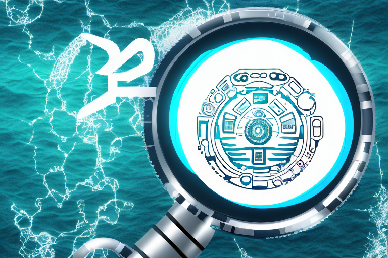 A digital landscape with various symbolic elements representing internet agencies