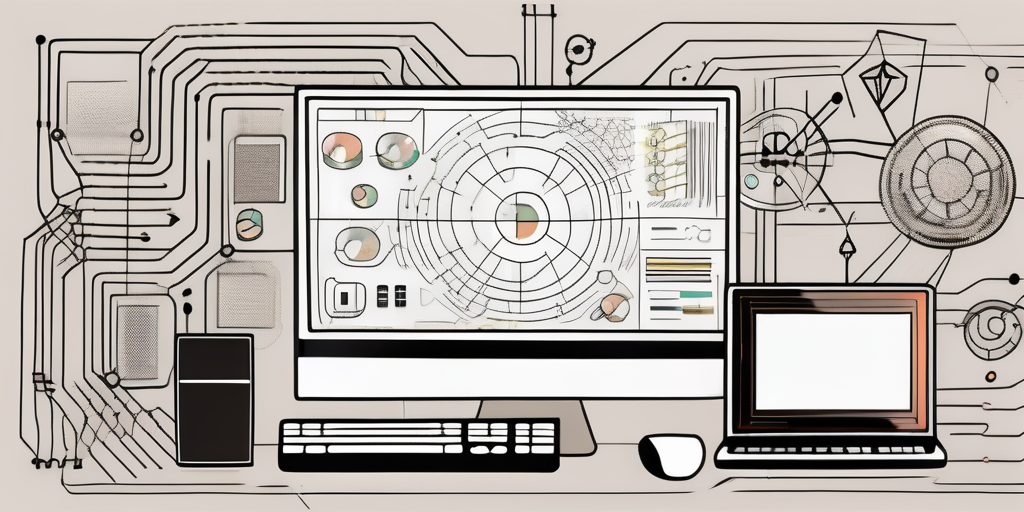 A desktop computer with various web development tools and codes on the screen
