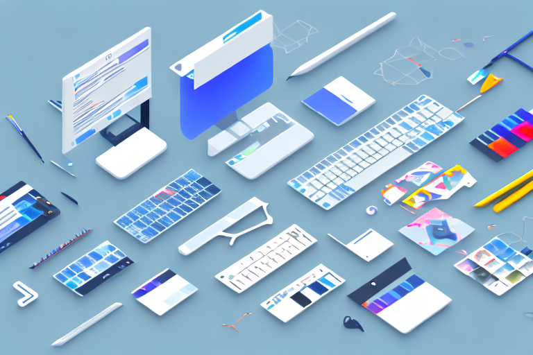 A variety of digital tools symbolizing different website builders