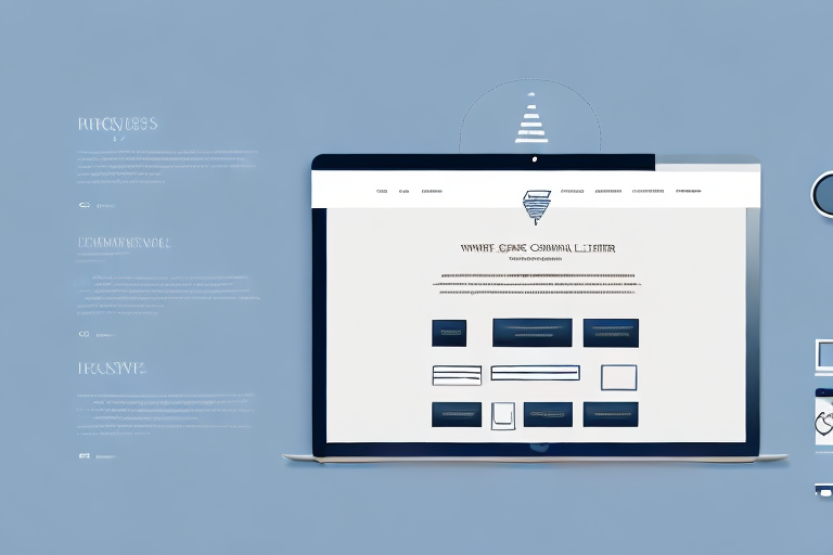 A computer screen showing a simple webpage layout with various design elements like banners