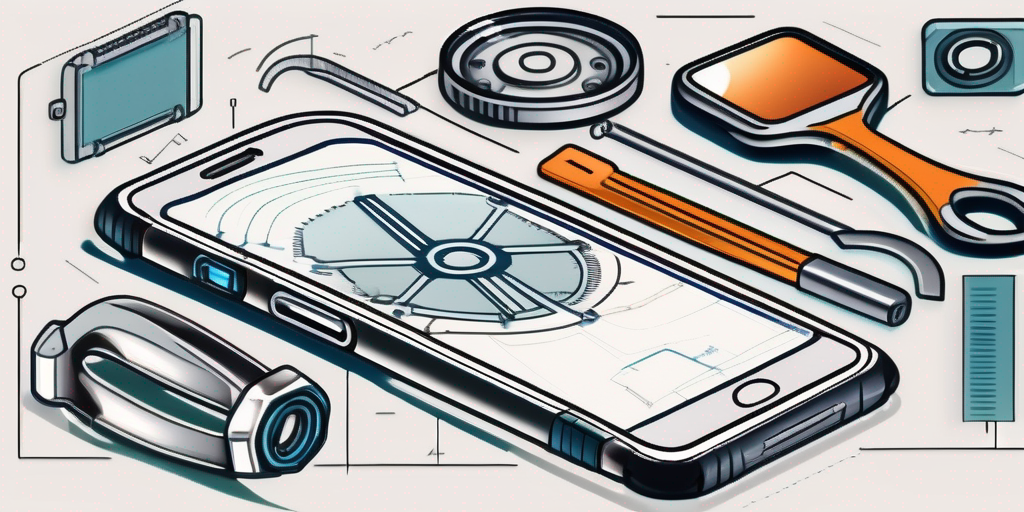 A smartphone with various app icons on the screen