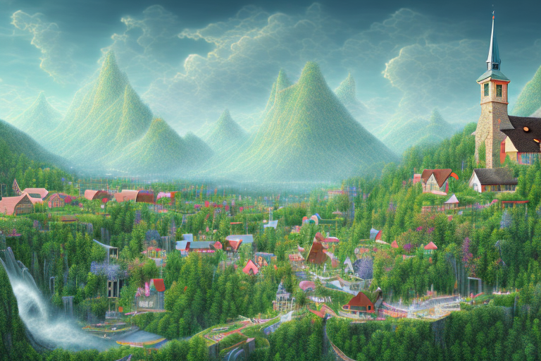 A digital landscape representing the internet