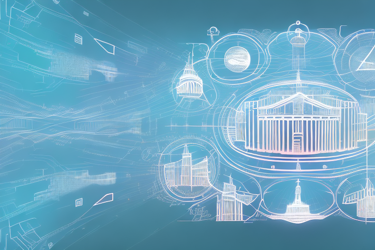 A digital landscape representing the internet