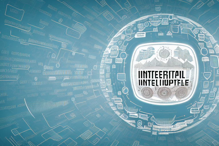A digital landscape with various symbols representing internet services