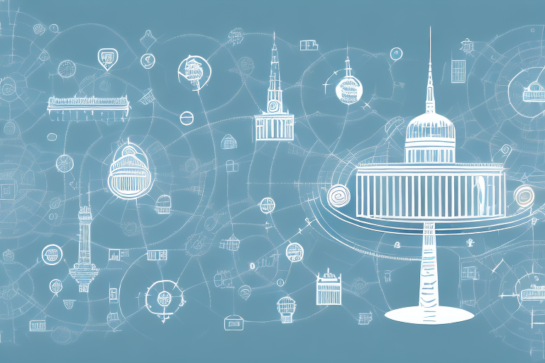 A digital landscape representing the internet
