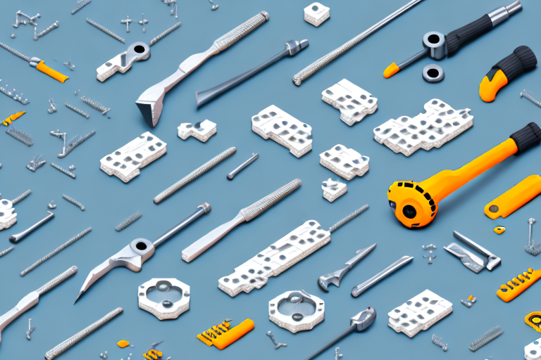 Various construction tools like a hammer