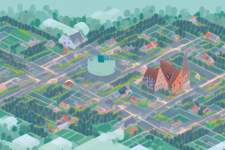 A picturesque digital landscape representing the village of süpplingenburg
