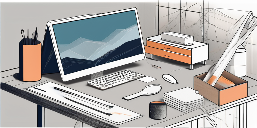 A work desk with scattered tools