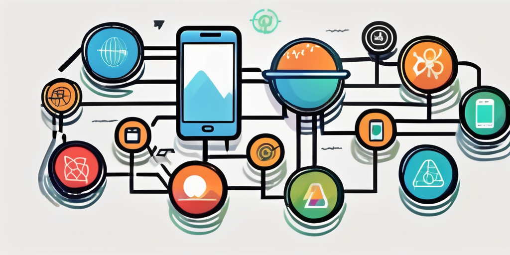 A smartphone displaying a variety of colorful application icons