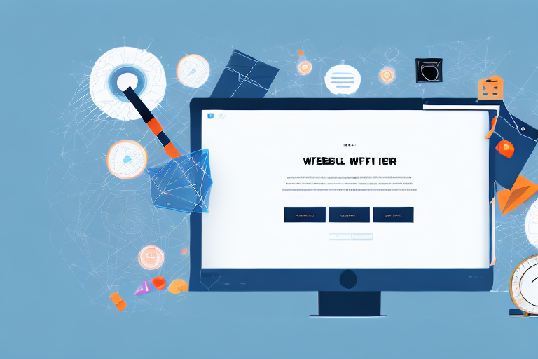 A computer screen displaying a partially constructed website